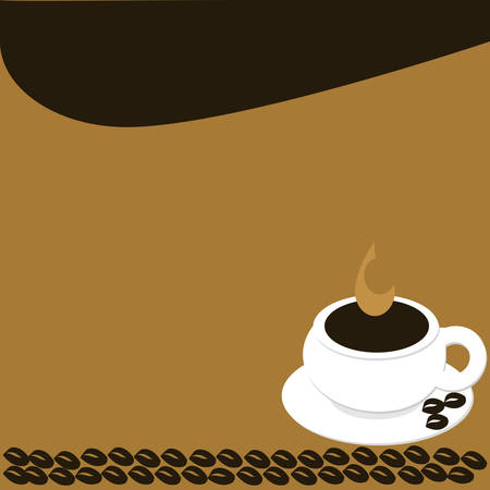 A coffee cup with coffee beans with copy spaceのイラスト素材