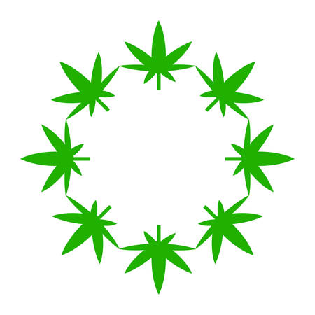 Marijuana leaves in a circle.のイラスト素材