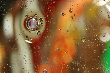 Oil in water colorful abstract circles background