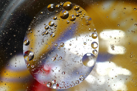 Oil in water colorful abstract circles background