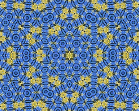 Yellow and blue abstract pattern background filling the frame