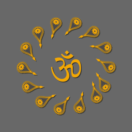 Happy Diwali greeting with diya or lights in a circle.