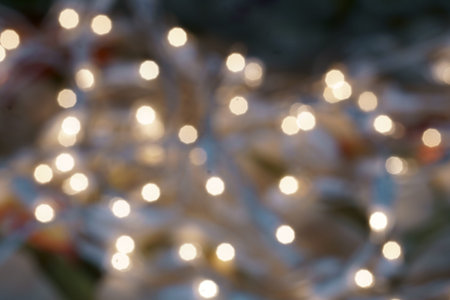 A background with lights bokeh with copy space.の写真素材