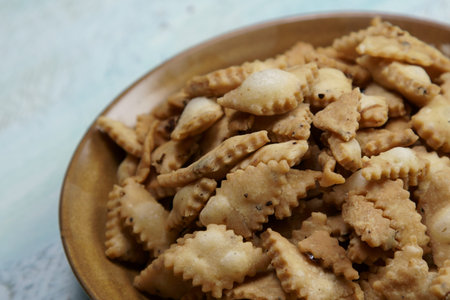 Namakpara (Khurma, Nimki, Mathri) which is a crispy, crunchy and savory strips seasoned with...