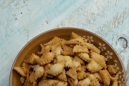 Namakpara (Khurma, Nimki, Mathri) which is a crispy, crunchy and savory strips seasoned with...