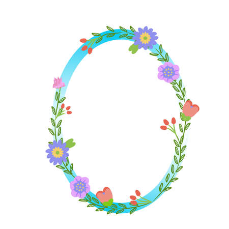 A frame of flowers for Spring season with copy space.のイラスト素材