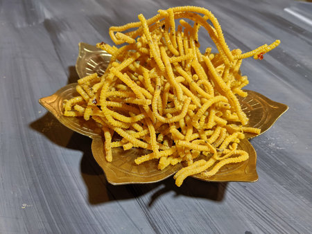 Homemade chickpea flour Sev for snacks and festivals like Holi and Diwali.
