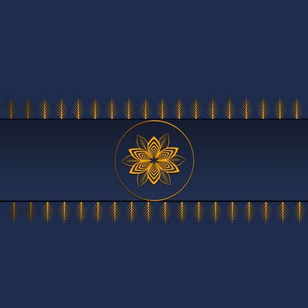 Golden abstract Mandal ornate pattern for background, invitations, cards, premium templates.のイラスト素材