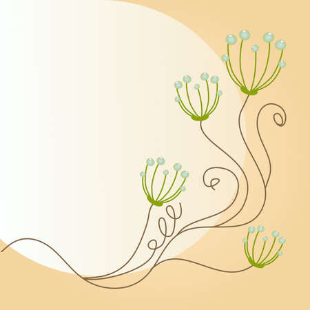 Floral background with vintage  flowers vector design and copy space.のイラスト素材