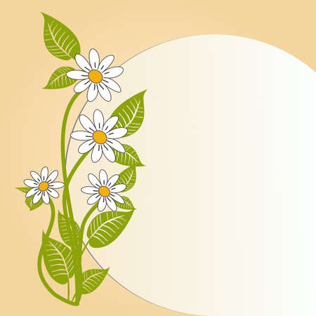 Floral background with vintage  flowers vector design and copy space.のイラスト素材