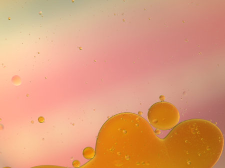 Abstract Oil globules in water background filling the frame