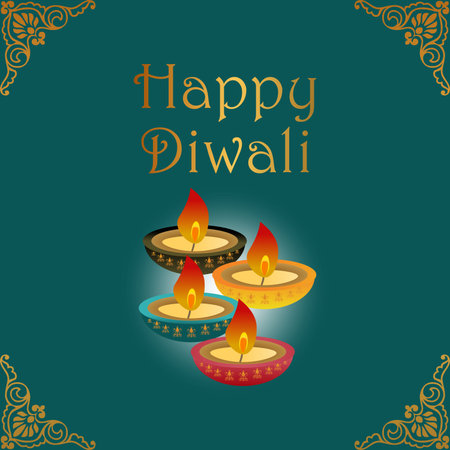Diwali greeting with a message Happy Diwaliのイラスト素材