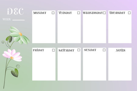 Calendar planner of different months of the year with floral background.のイラスト素材