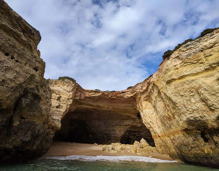 View of Benagil Caves, Portugalの写真素材
