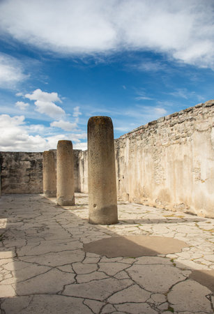 The ruins of the ancient Mayan city of Tulum, Mexicoの写真素材