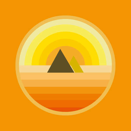 desert flat landscape vector illustrationのイラスト素材