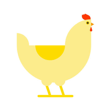 Chicken, rooster logo. Flat Elements. Vector illustration hen . Label for market, poultry, farm, zoo, veterinary clinic. Flat modern design. Stylized cockのイラスト素材
