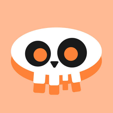 skull Halloween mask or icon in flat styleのイラスト素材