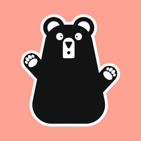 Funny bear character vector illustration in flat styleのイラスト素材