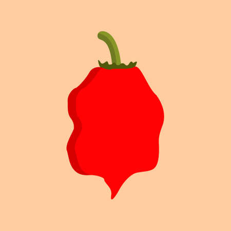 carolina reaper hottest chili pepper flat design. can use for mascot, perfect for logo, web, print illustration, culinary, restaurant, cuisine.のイラスト素材