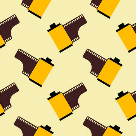 roll film photography seamless patternのイラスト素材