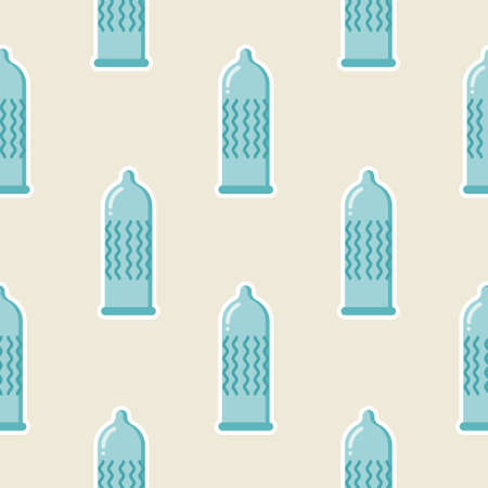 condom seamless pattern flat designのイラスト素材