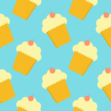 cupcake flat design vector illustrationのイラスト素材
