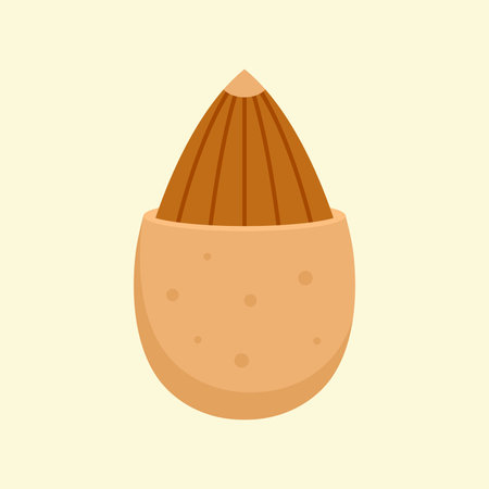 almond flat design vector illustration. Green food, can be used in restaurant menu, cooking books...