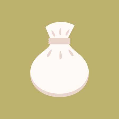 Chinese dumpling flat illustration on color background. chinese cuisine. asian traditional food and culinary vector.のイラスト素材