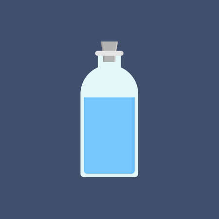 kawaii and cute character chemical bottle flat design vector illustration. Science experiment, research laboratory elements flat style.のイラスト素材