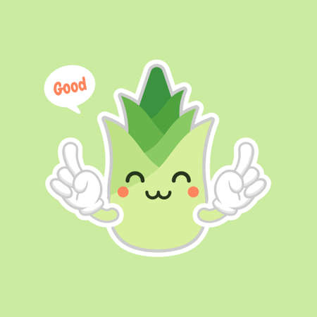 cute and kawaii bamboo shoot cartoon character. Bamboo shoot flat design vector illustrationのイラスト素材