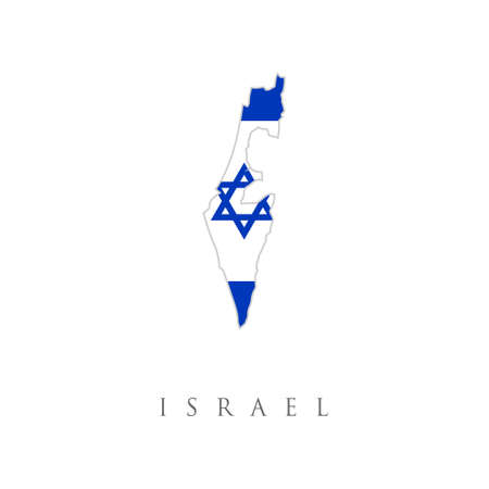 High detailed vector flag Israel country outline border map isolated on background. design for humanity, peace, donations, charity and anti-war.のイラスト素材