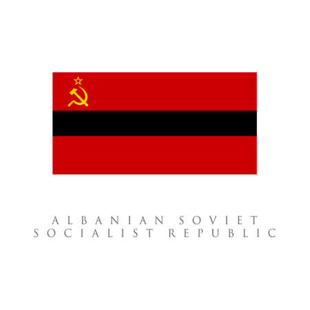 Albanian soviet socialist republic flag. isolated on white backgroundのイラスト素材