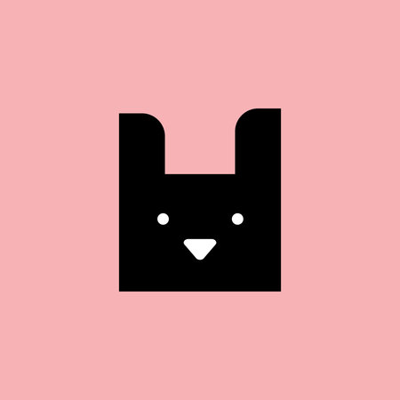 black dog flat design vector illustrationのイラスト素材