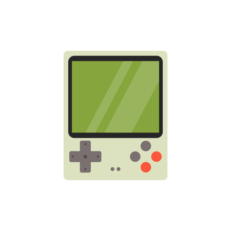 portable game player. Old portable console games. Retro games gadget of the 90s. portable classic...