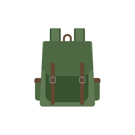 backpack flat design vector illustration isolated on white backgroundのイラスト素材