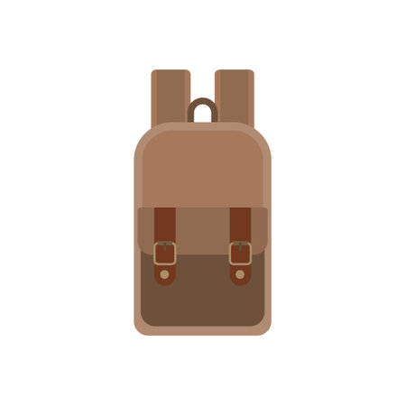 backpack flat design vector illustration isolated on white backgroundのイラスト素材