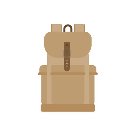 backpack flat design vector illustration isolated on white backgroundのイラスト素材
