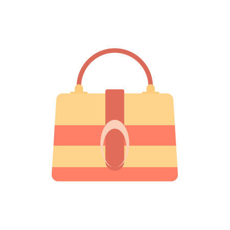 woman handbag flat design vector illustration. Leather handbags. Woman colorful luxury modern hand bag with handle, beautiful clutch and accessory vectorのイラスト素材