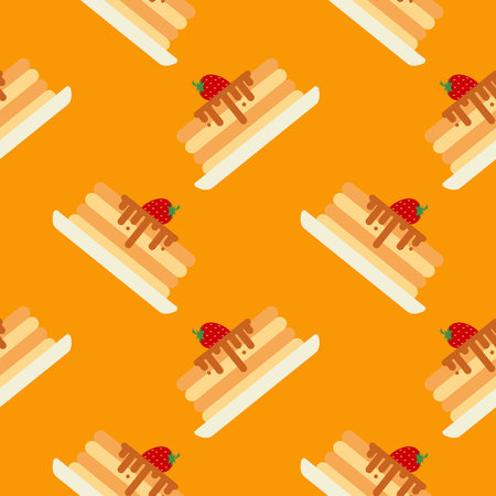pancake seamless pattern vector illustration