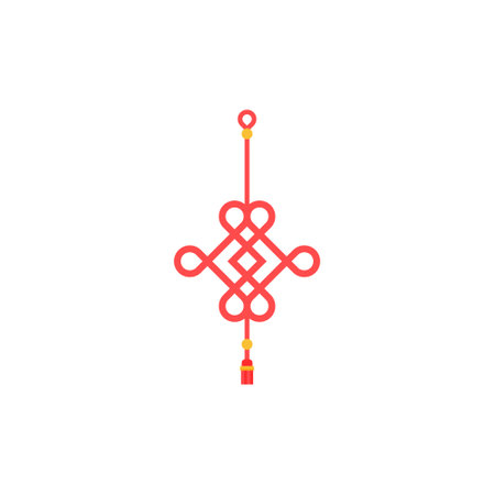 chinese red knot vector illustration. Chinese traditional symbolのイラスト素材