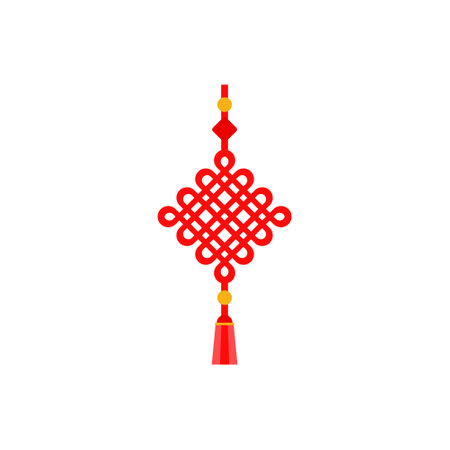 chinese red knot vector illustration. Chinese traditional symbolのイラスト素材