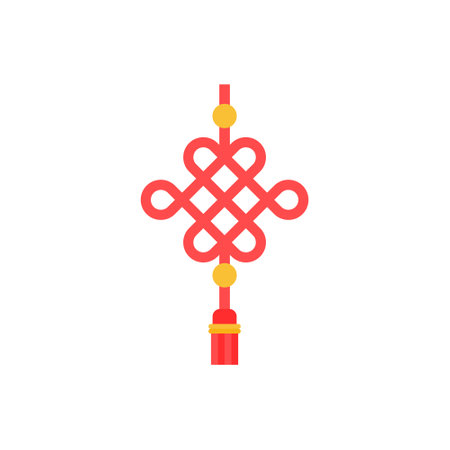 chinese red knot vector illustration. Chinese traditional symbolのイラスト素材