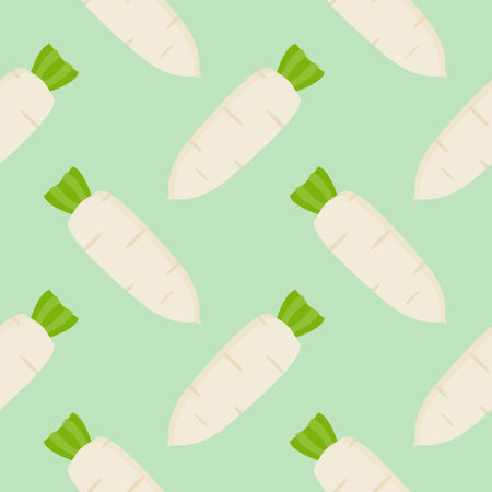 white radish seamless pattern vector illustrationのイラスト素材