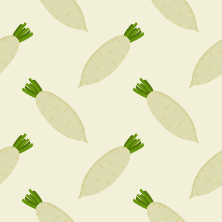 white radish seamless pattern vector illustrationのイラスト素材