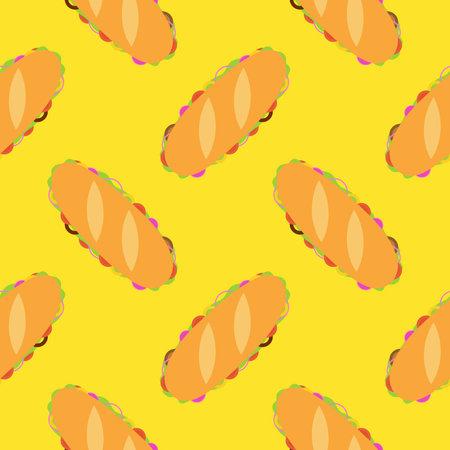 sandwich seamless pattern vector illustration.のイラスト素材