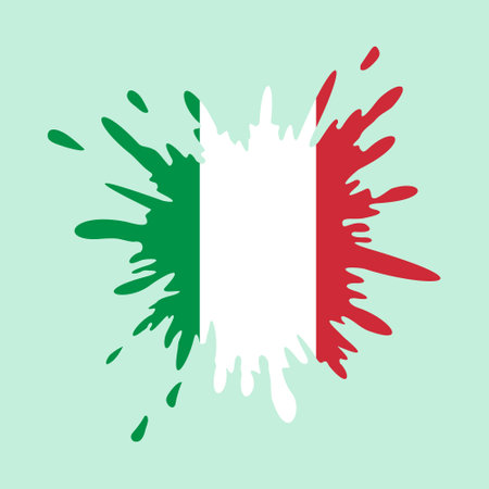 Splash with italy flag. italian vector splash flag. Can be used in cover design, website background or advertising. Italia flagのイラスト素材