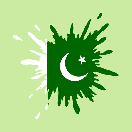pakistan flag splash design vector illustrationのイラスト素材