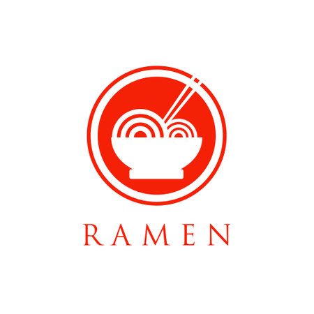 noodle or ramen logo vector illustration. asian noodles concept logos.のイラスト素材