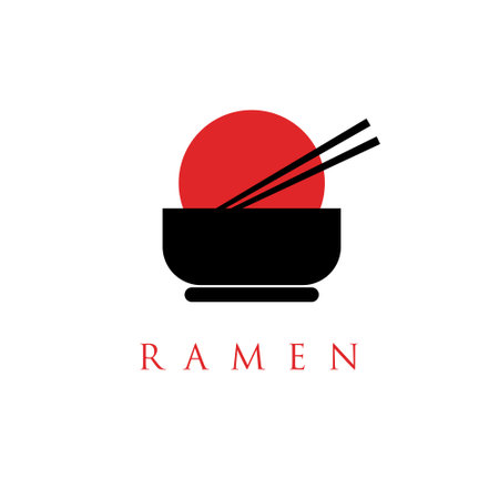 noodle or ramen logo vector illustration. asian noodles concept logos.のイラスト素材